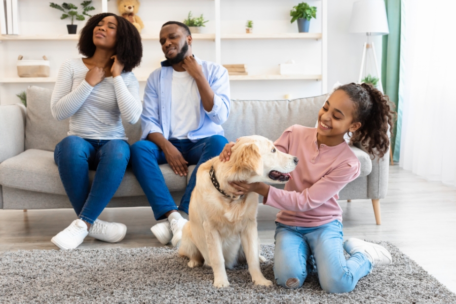 משפחה עם אלרגיה לכלבים.